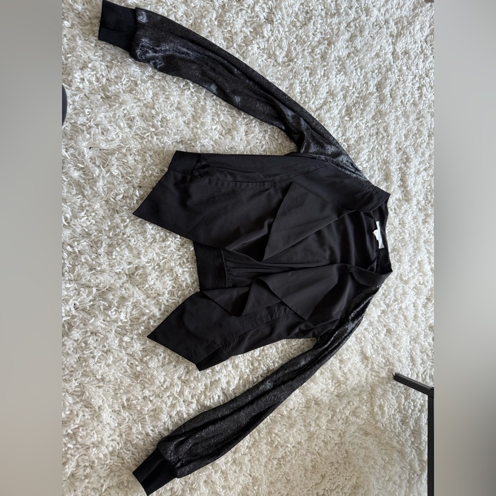 BCBGeneration Black Blazer with Shimmering Sleeves